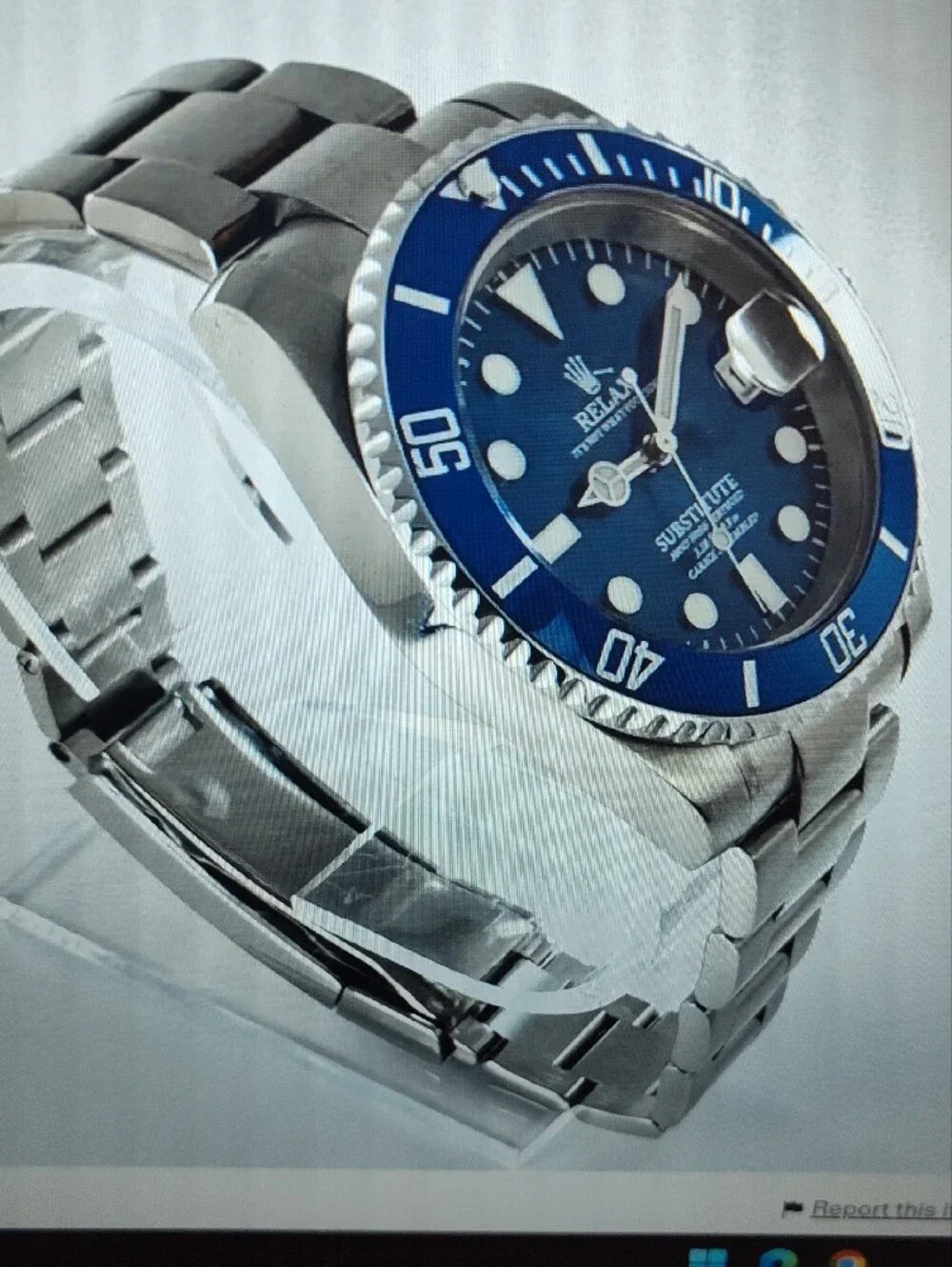 Substitute Men's Stainless Steel Watch - Blue Dial